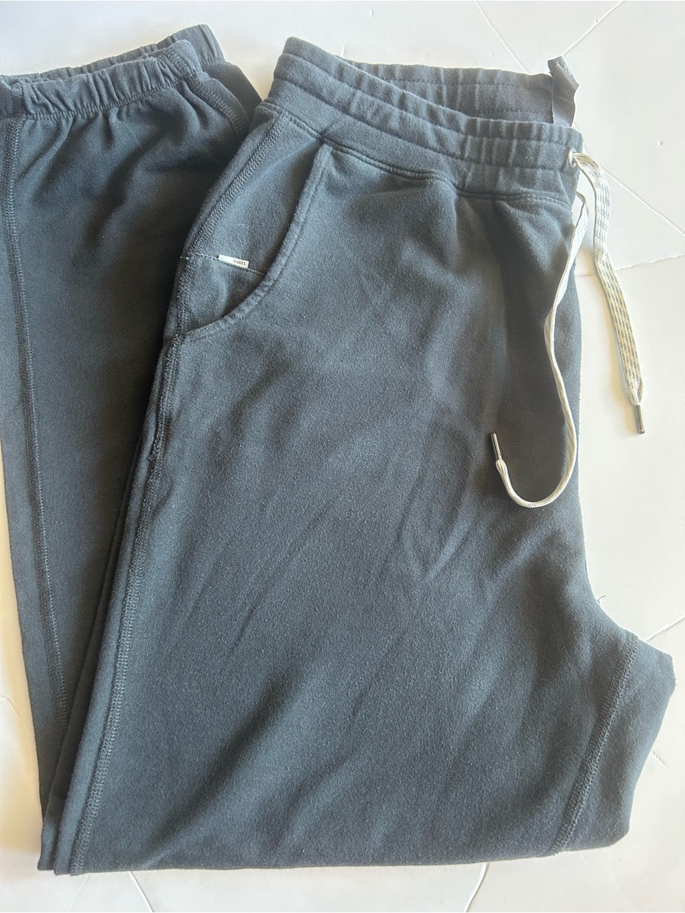 Vuori Gray Jogger Pants with Contrasting White Drawstring